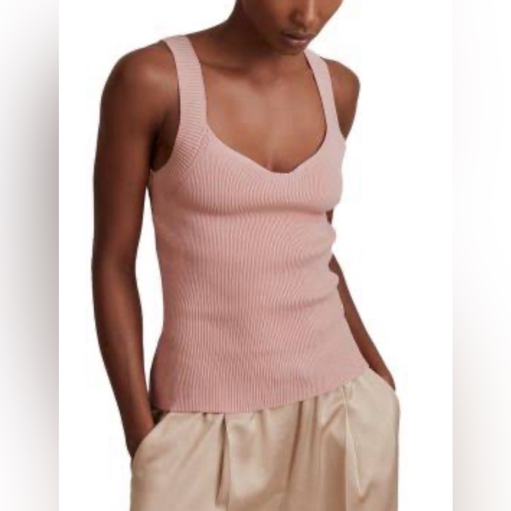 Reiss Dani Sweetheart Top Dusty Pink Small